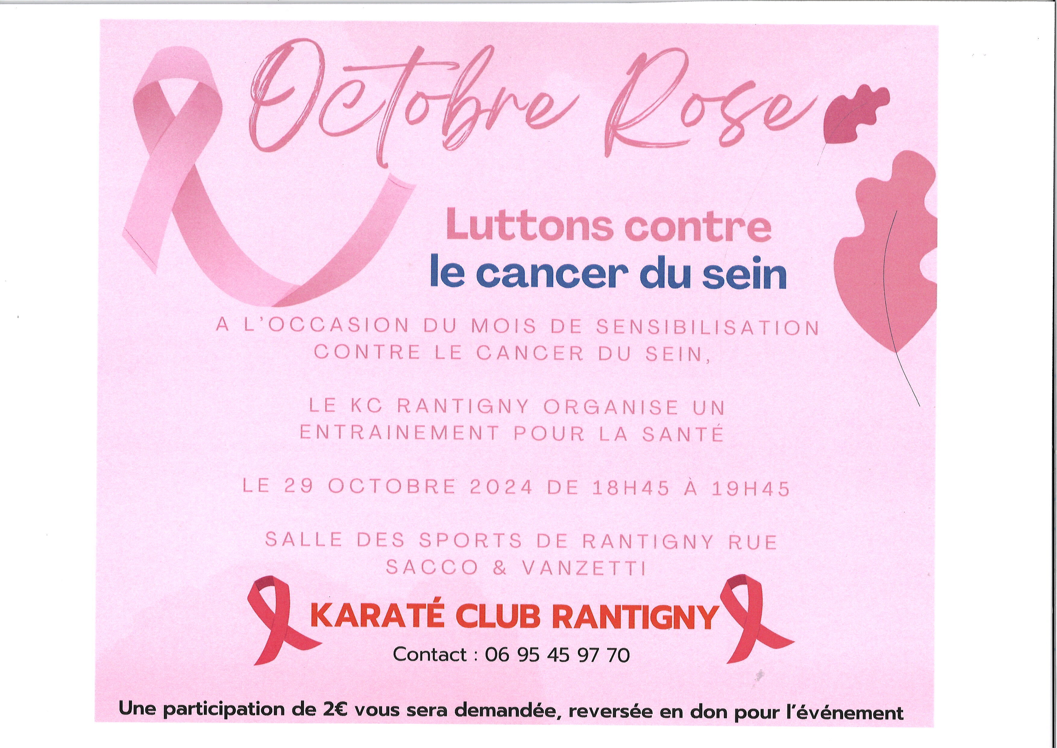 affiche karaté octobre rose