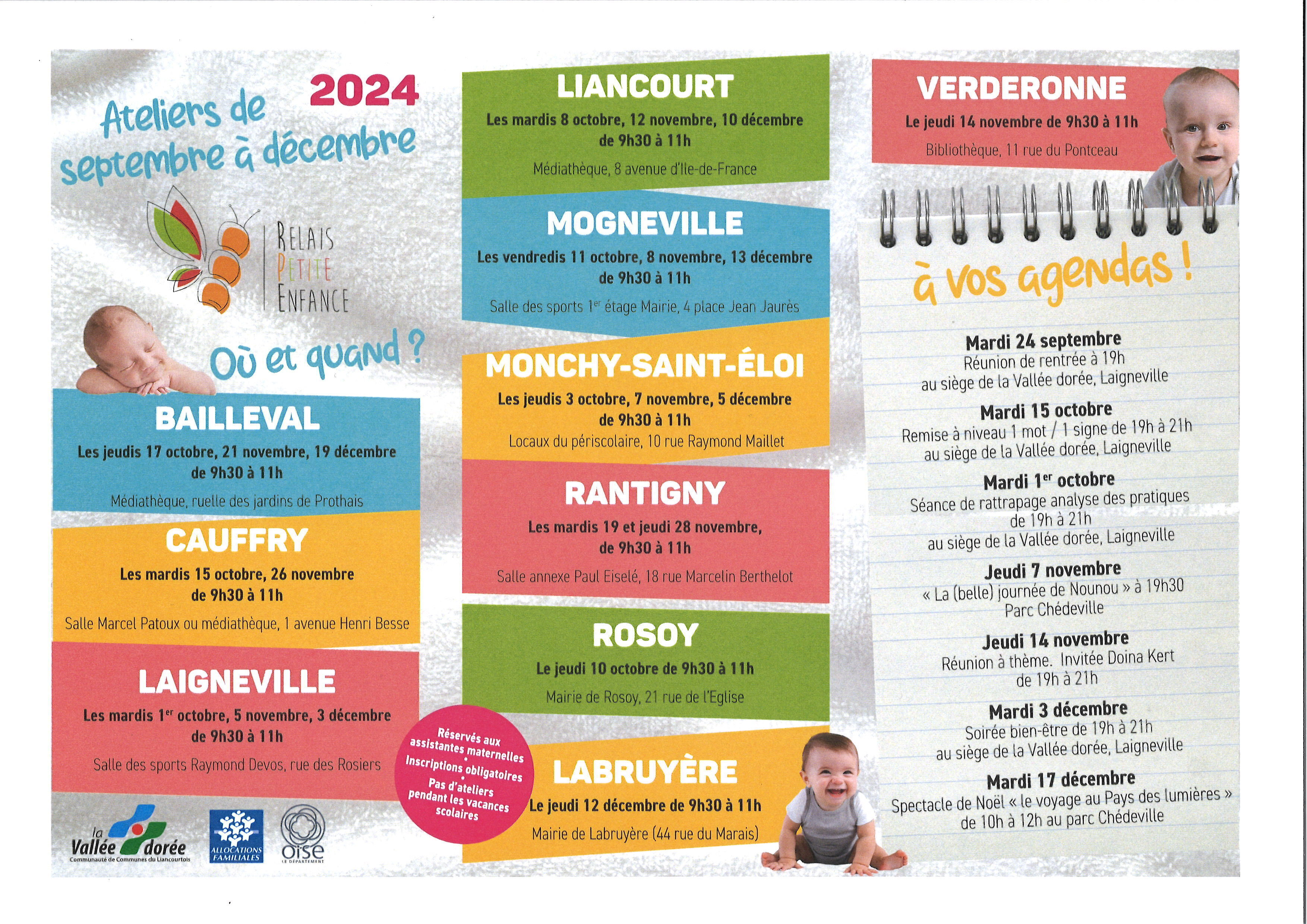 Ateliers de Septembre à Décembre 2024